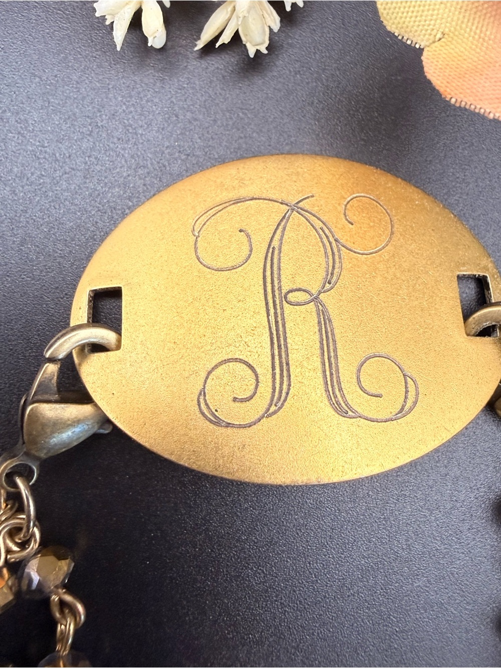 Monogrammed Gold-Tone 'R' Multi-Strand Bracelet - Picture 4 of 6